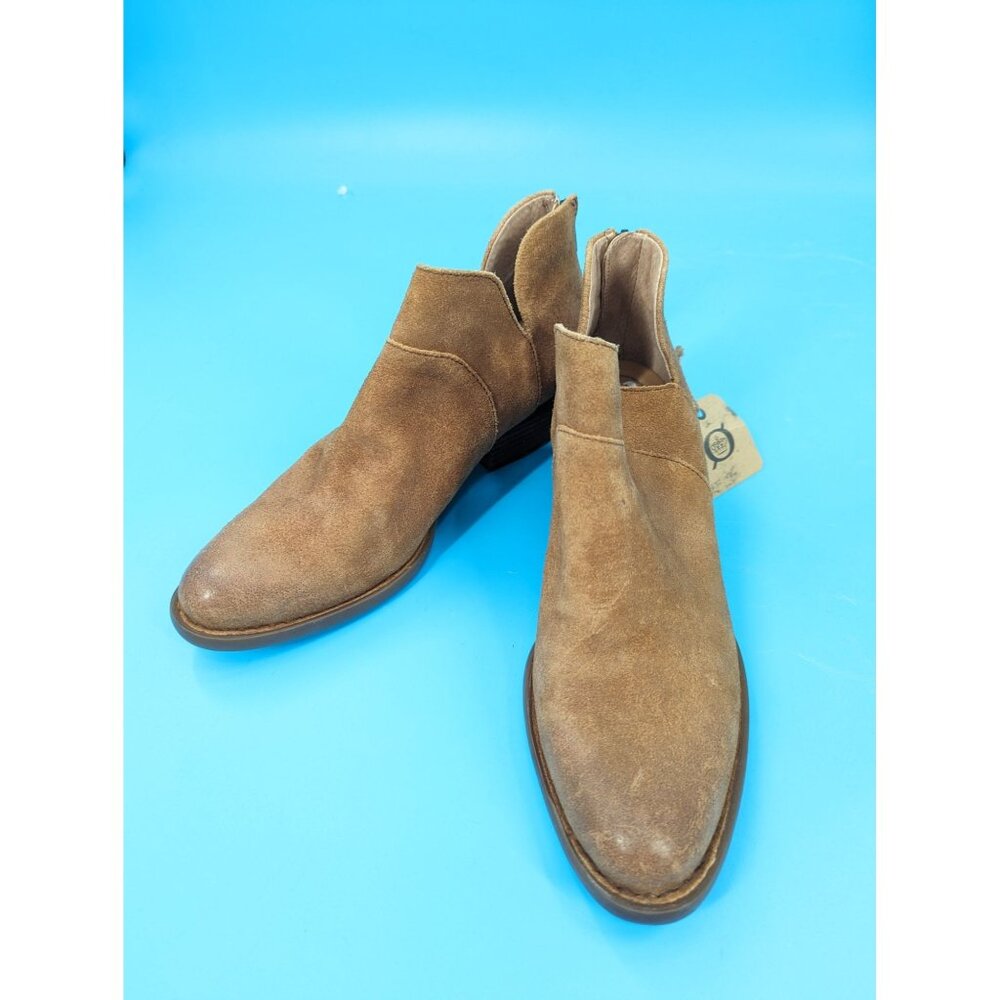Born Shari II Booties Womens 8‎ Brown Suede Leather Back Zipper Heel Boot